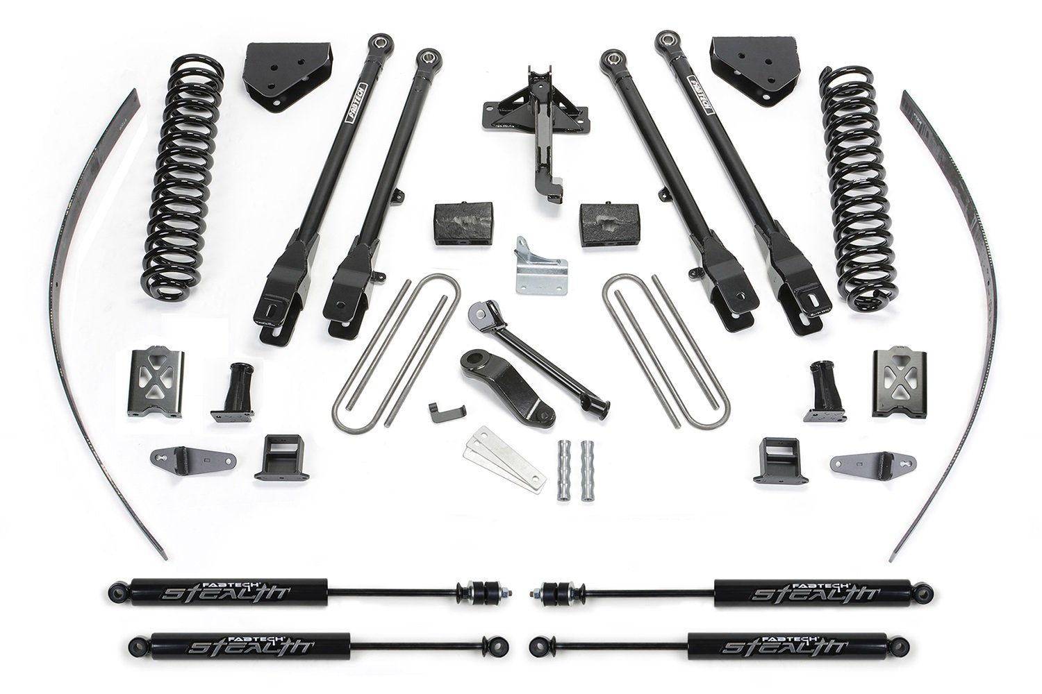 4 Link Lift System Fabtech K20172M w/Stealth Monotube Shocks 8 in. Lift