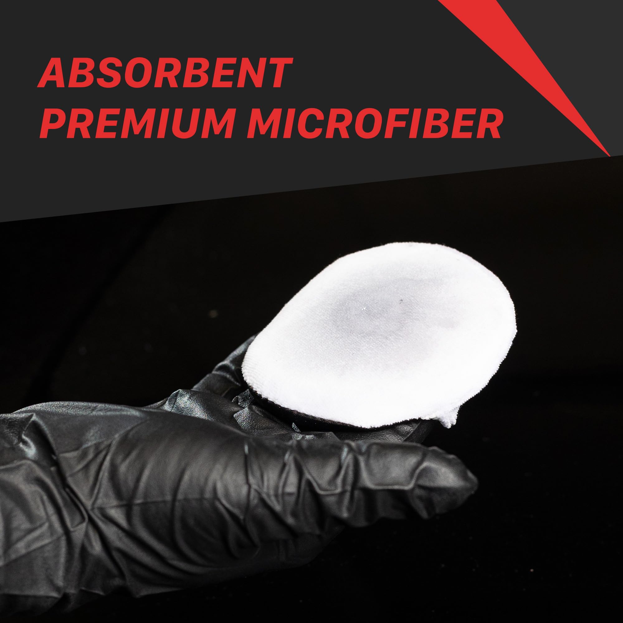 Maxshine Microfiber Handheld Wax Applicator Pad | White+Black, 3.35" Diameter, Ultra-Soft, Scratch-Free | Versatile Detailing for Wax, Polish, Protectant, Streak-Free Finish