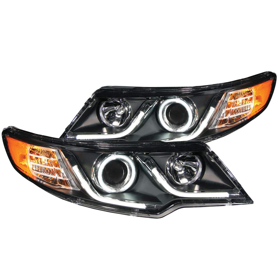 Halogen Projector Headlight Black/Clear/Amber for Kia Forte AnzoUSA 121458