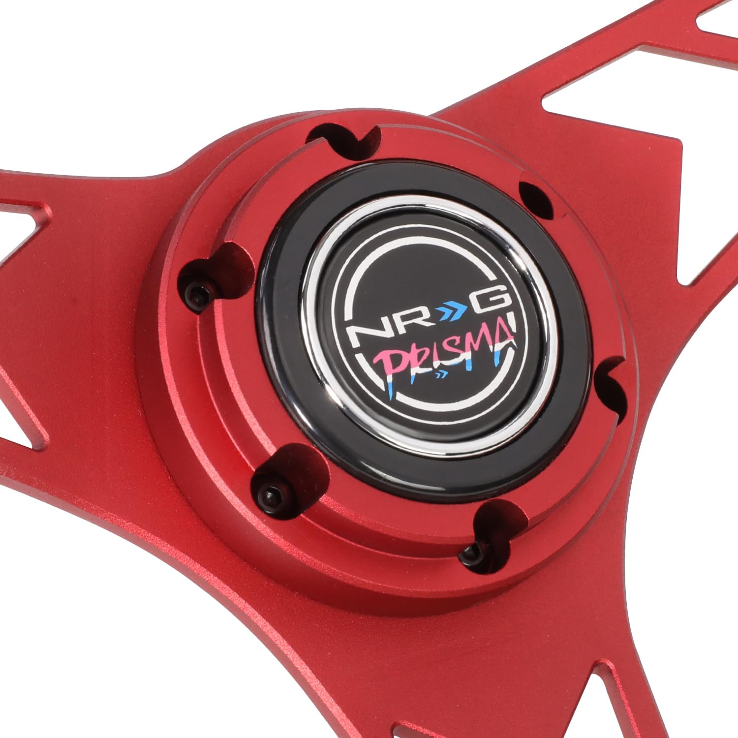 NRG Innovations All Aluminum Steering Wheel 330mm - Arow Cutout- Ergonomic Grip- Anadized Red NRG-RST-070-RD