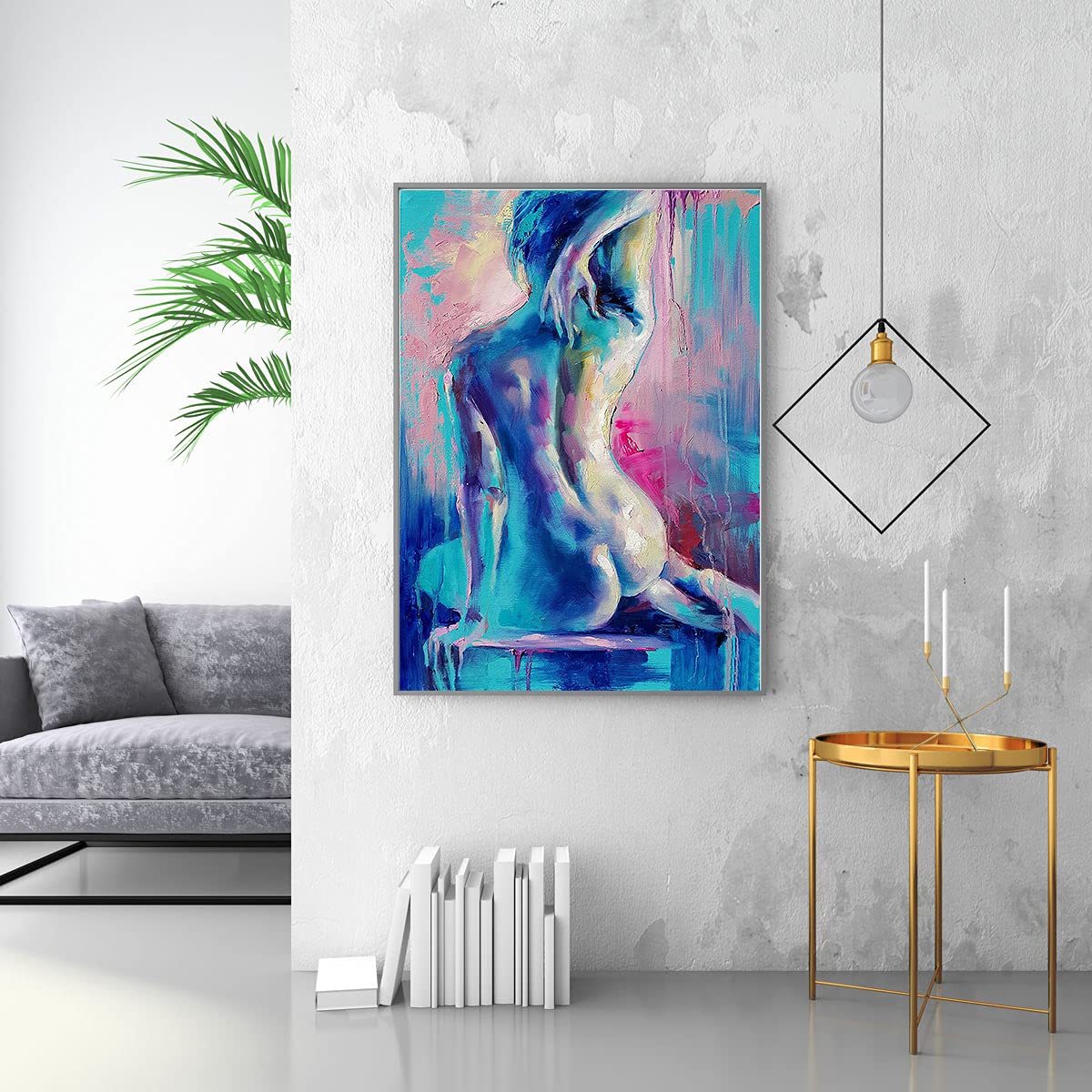 Art Female Figure Print Wall Canvas Printing Decoration Living Room Kitchen Bedroom (12x16in-unframed)