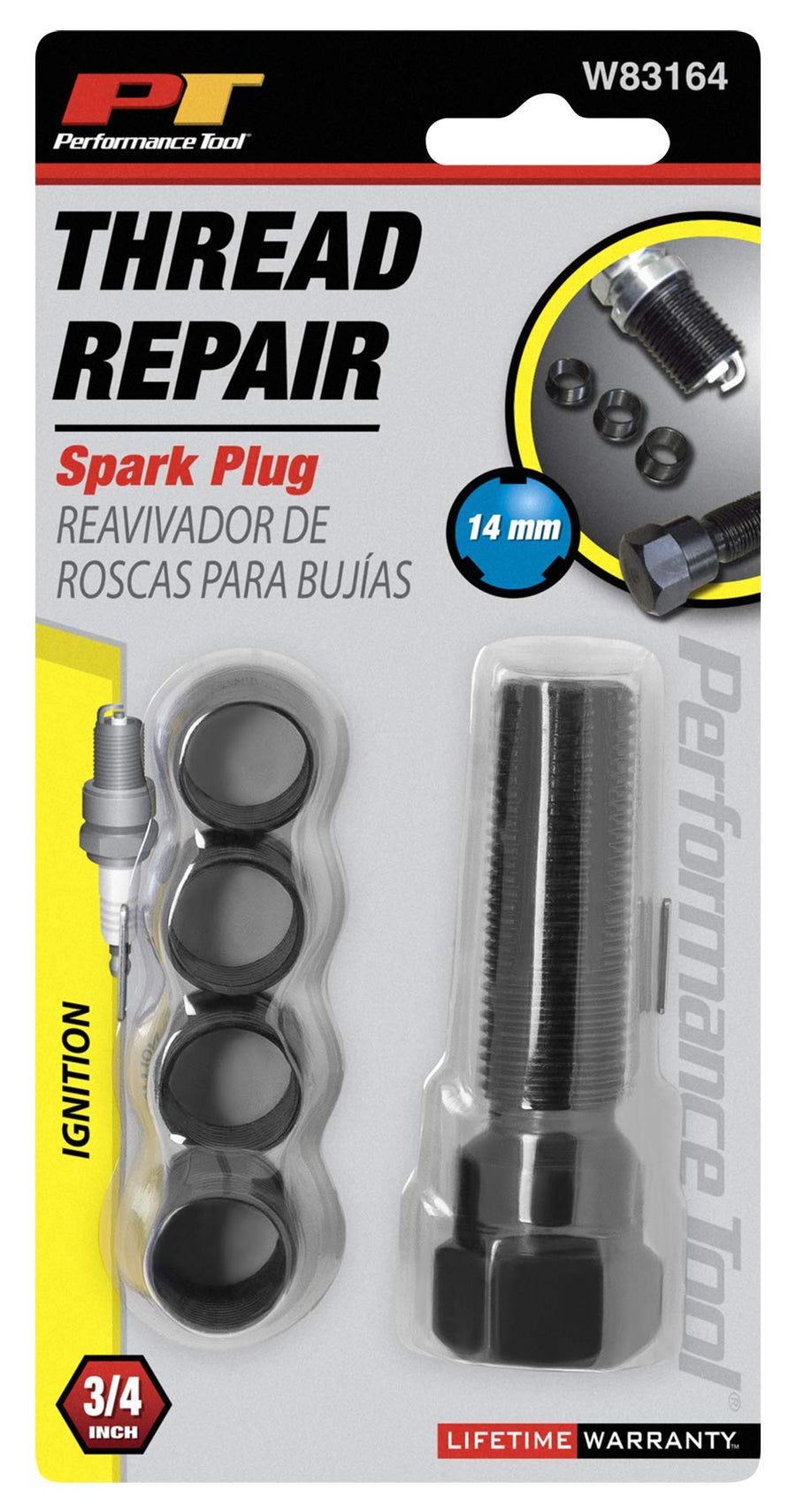 W83164 Performance Tool Spark Plug Thread Repair Tool - 14mm Size, Ideal for Fixing Damaged Threads in Spark Plug Holes