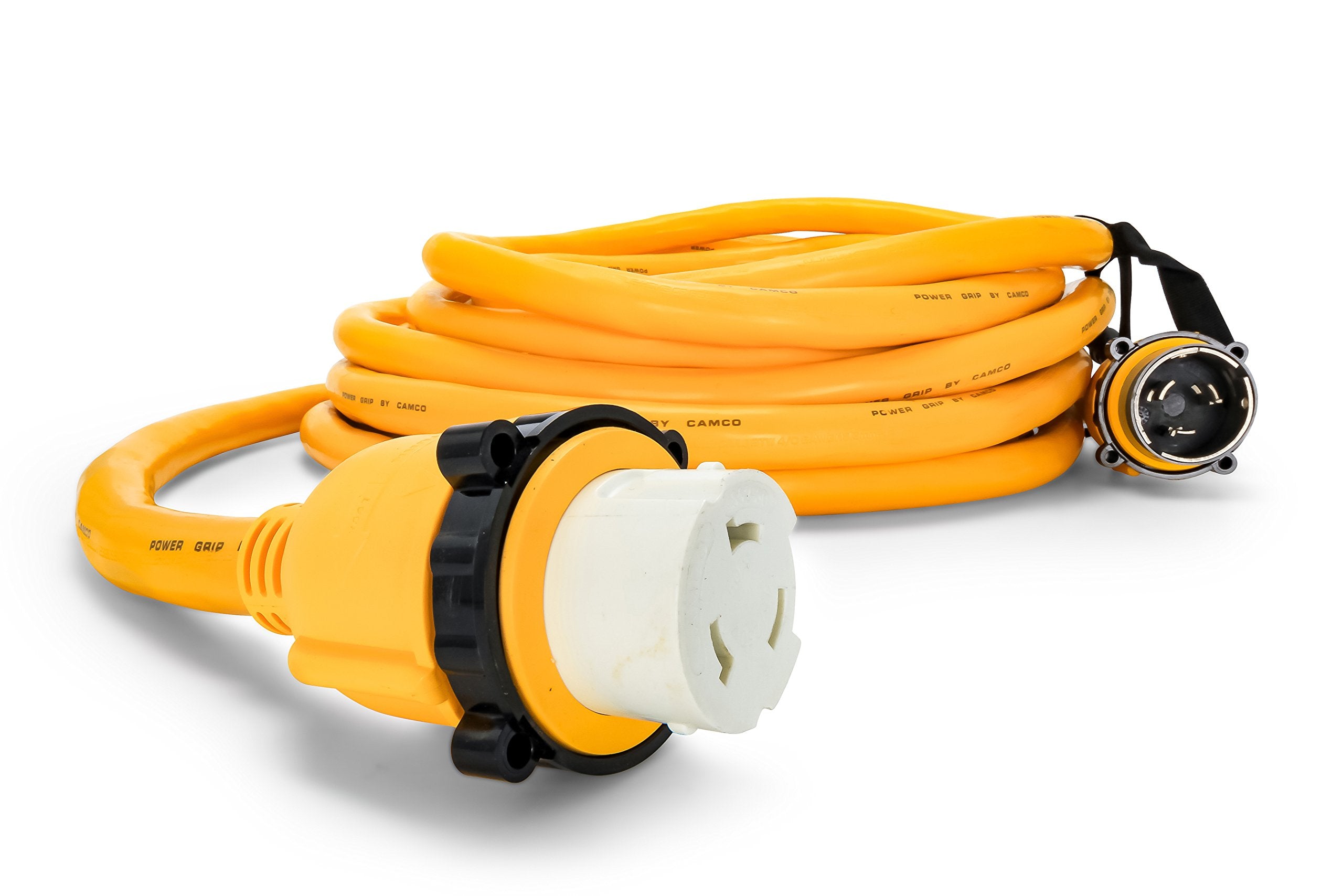 50-Foot Camco PowerGrip Marine/Boat Extension Cord with 50 Amp Locking Adapters | Allows for Easy Boat Connection to Distant Power Outlets (55623)