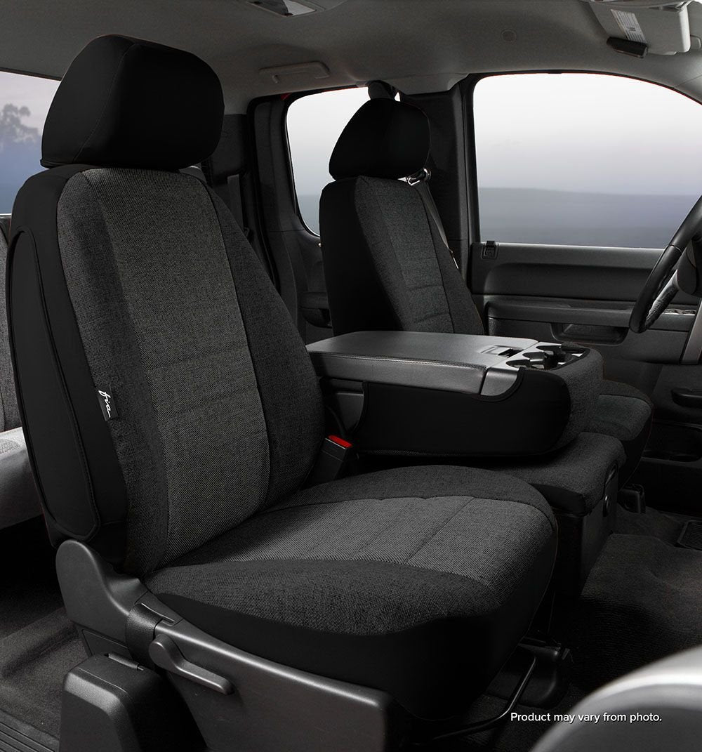 FIA CHARC OE37-29 Custom Fit Front Seat Cover Split Seat 40/20/40 - Tweed, (Charcoal)