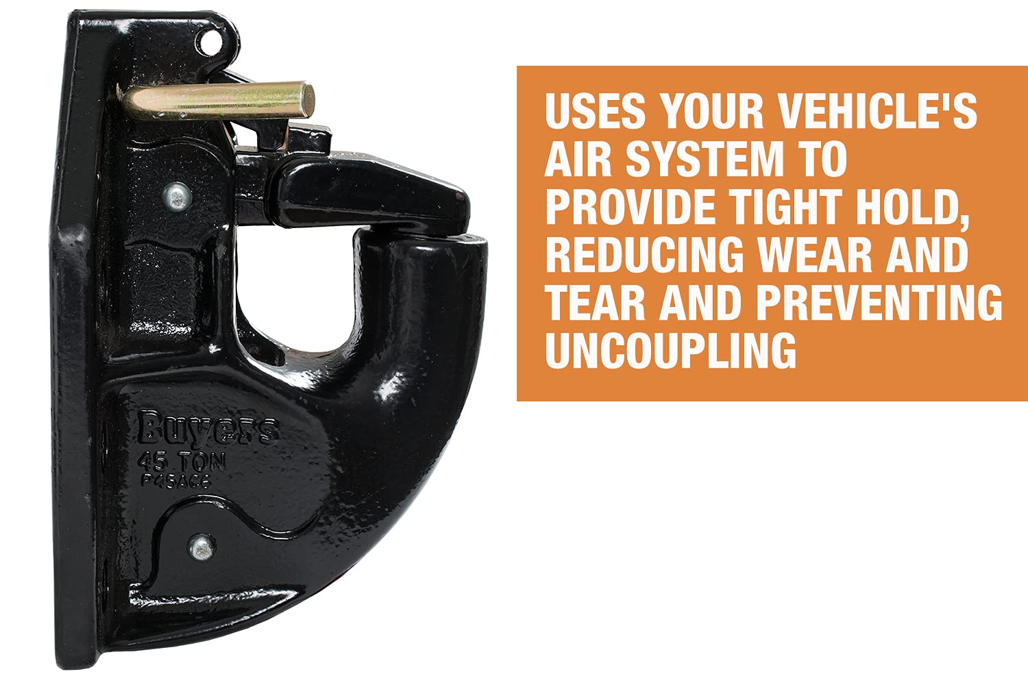 Pintle Hook Buyers Products P45AC6K 45 Ton Air Compensated, 6-Hole Mount With Brake Chamber Bracket