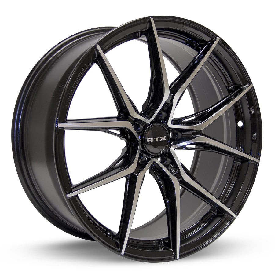 Custom RTX SLICK Wheel - 18x8.5, 38 Offset, 5x114.3 Bolt Pattern, 73.1mm Hub - Black Machined Rim