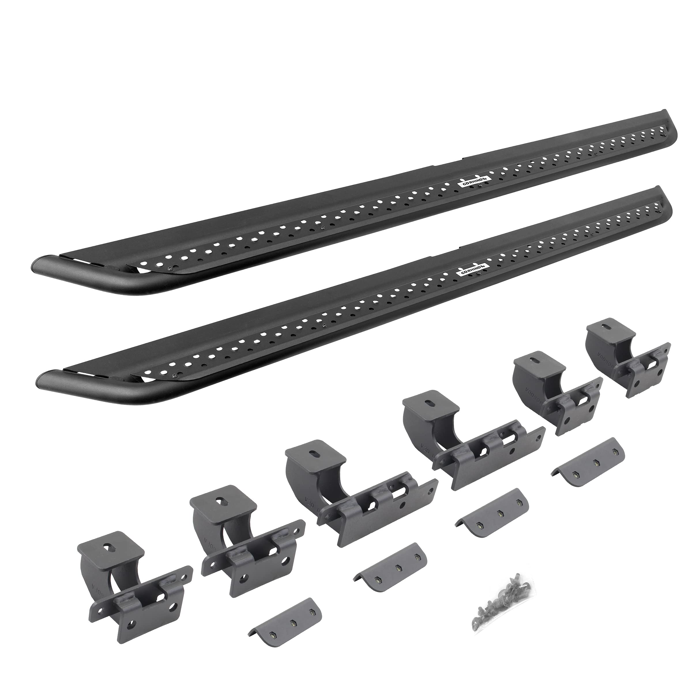 Dominator Xtreme DSS Sidestep & Brackets Go Rhino | Mild Steel, Textured Black | DSS4129T | Fits 2021-2025 Ford Bronco 2-Door (Excludes Bronco Sport)