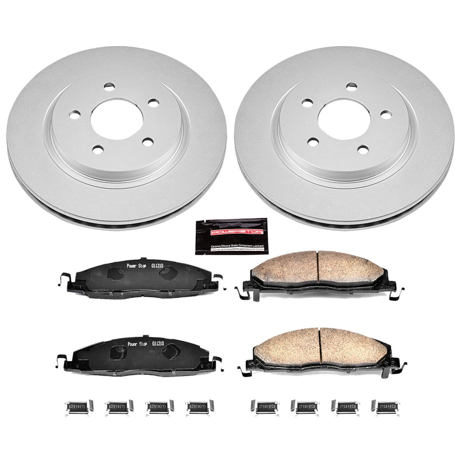 Coated Brake Rotor & Ceramic Brake Pads- rear Power Stop CRK5487
