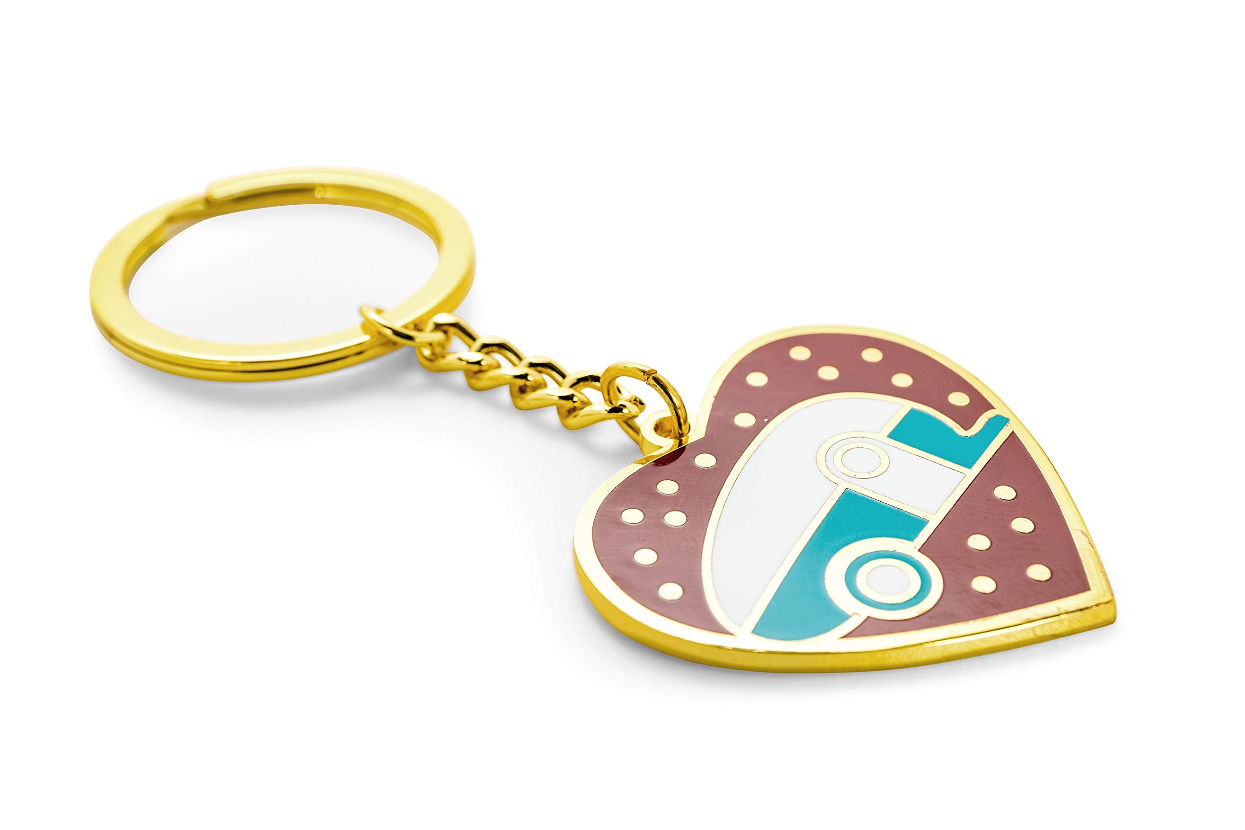 Teardrop Heart RV Keychain-Gold Ring for Car Fobs and Keys Camco Life is Better at The Campsite (53287)