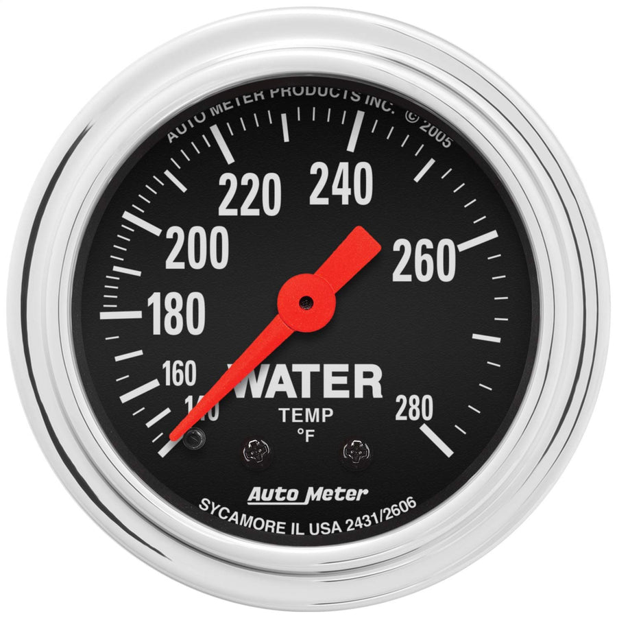 Auto Meter Traditional Chrome 2431 Mechanical Water Temperature Gauge