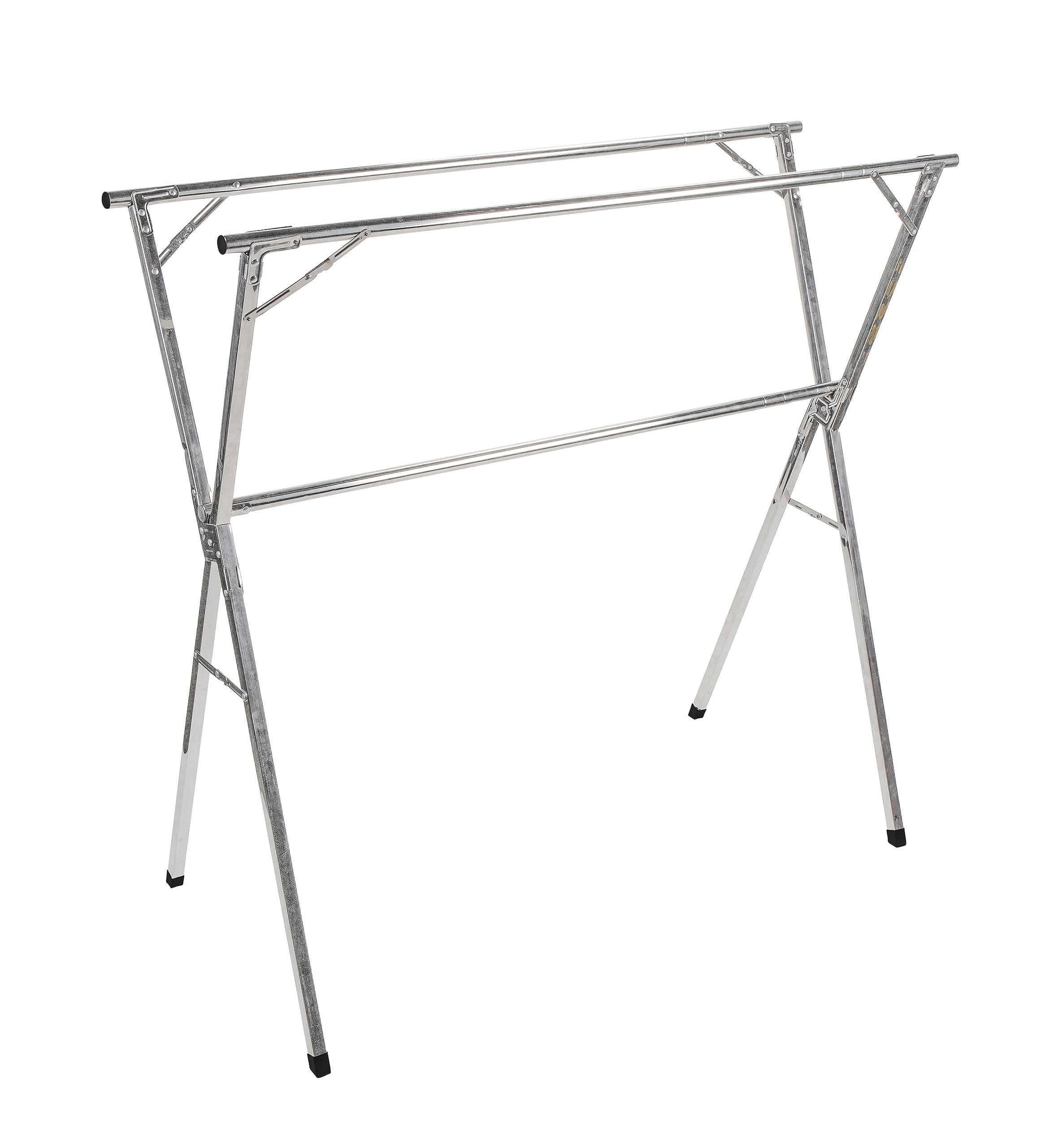 Portable Camco Clothes Drying Rack | Features 3 Horizontal Drying Rods | Extend from 60-inches to 95-inches Long to Provide Plenty of Drying Space | Light Weight Stainless Steel (51339)