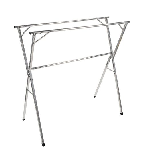Portable Camco Clothes Drying Rack | Features 3 Horizontal Drying Rods | Extend from 60-inches to 95-inches Long to Provide Plenty of Drying Space | Light Weight Stainless Steel (51339)