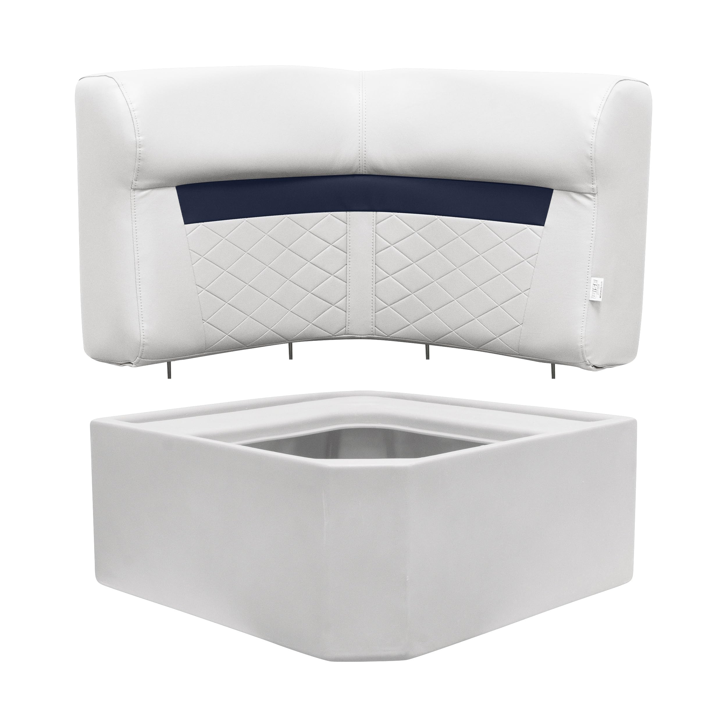 8WD133-1B-204 Wise DLX Series Pontoon Corner Section - Base Only - White