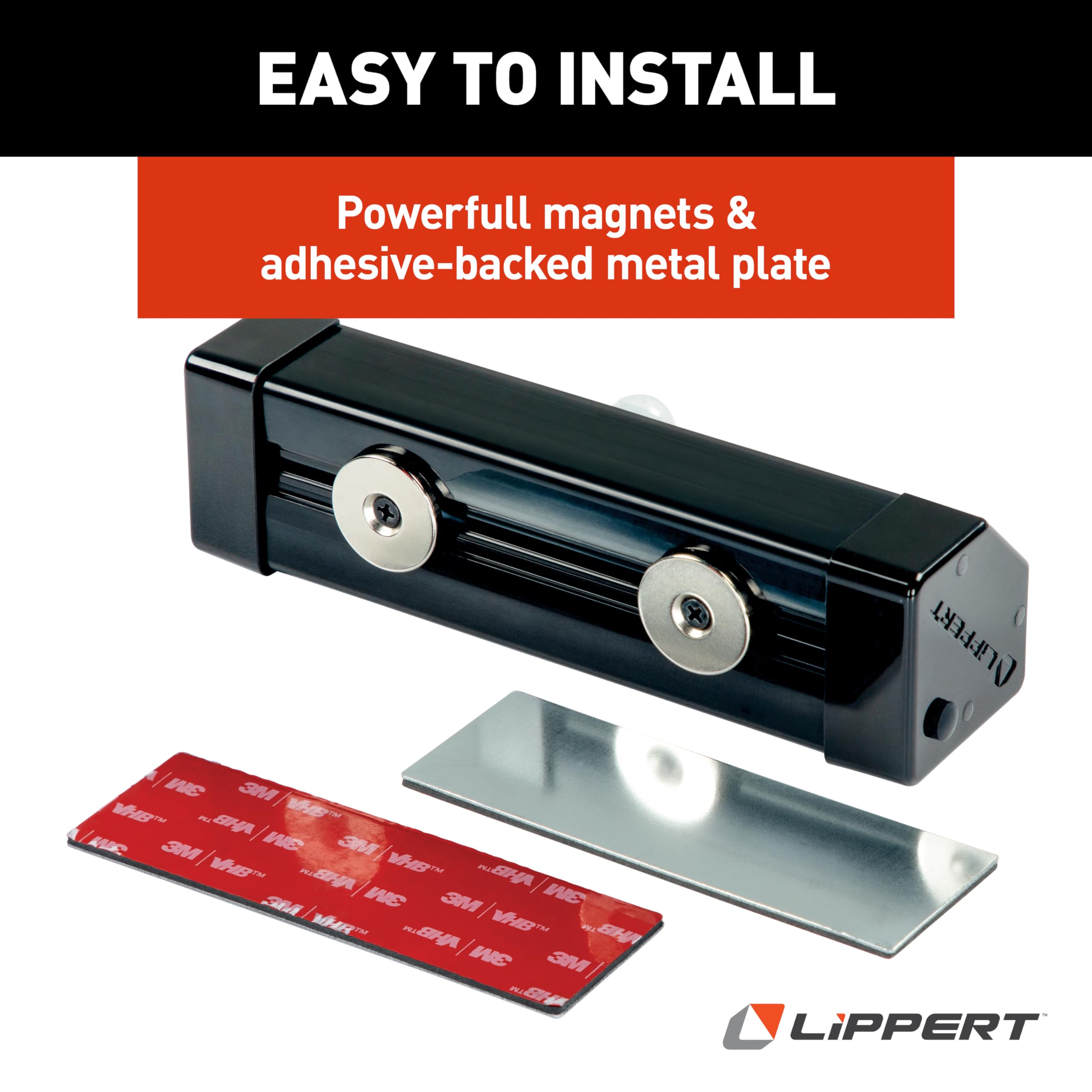 Lippert Motion-Activated Wireless LED RV Step Light with IP65 Rating, High-Strength Magnets for Magnetic Attachment, Adhesive-Backed Metal Plate, AA Batteries Not Included - 2022172335
