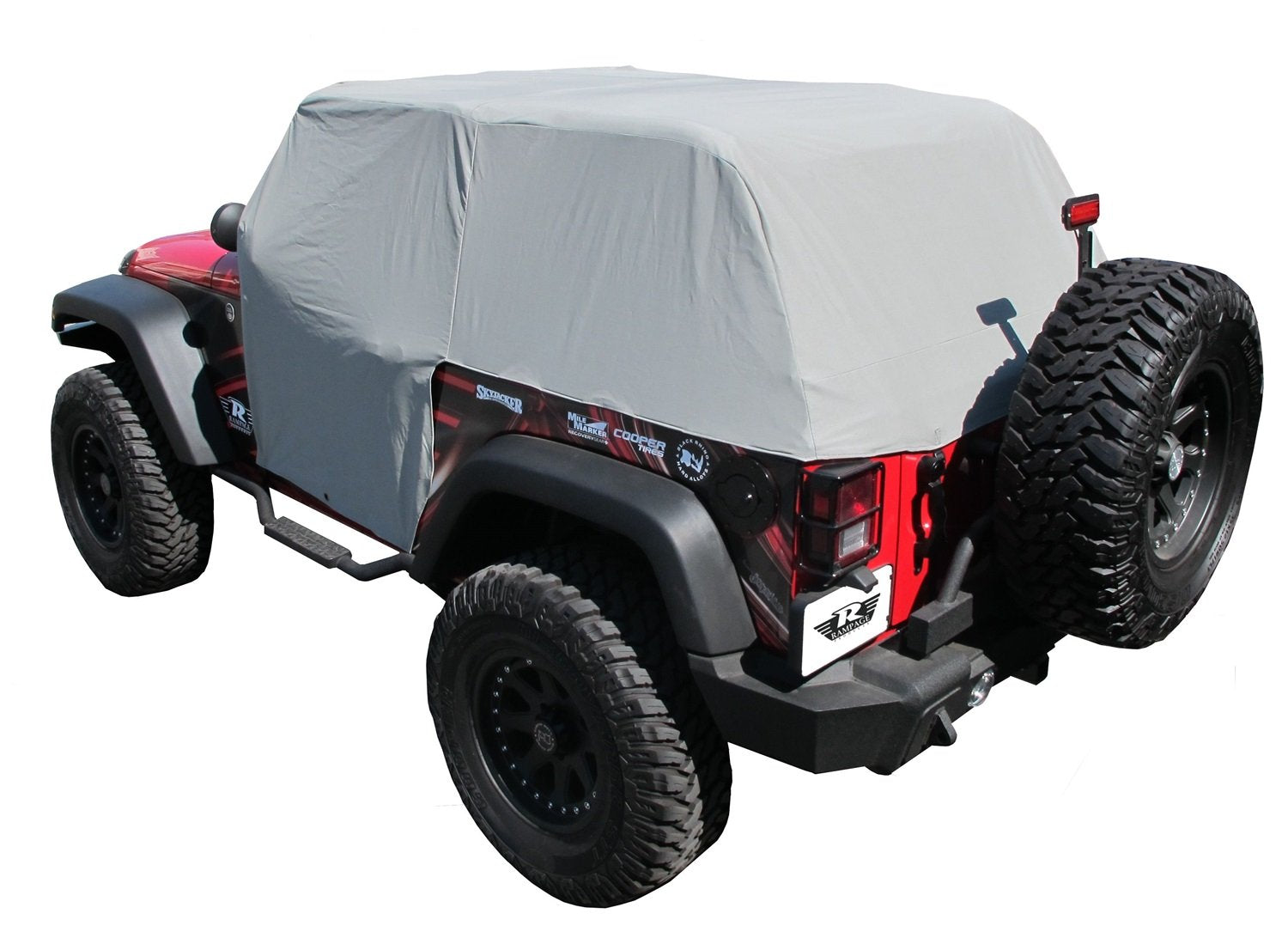 Waterproof Cab Cover for Jeep Wrangler JK RAMPAGE PRODUCTS | Grey, Door Flaps | 1163 | Fits 2007-2018 Jeep Wrangler JK 2-Door