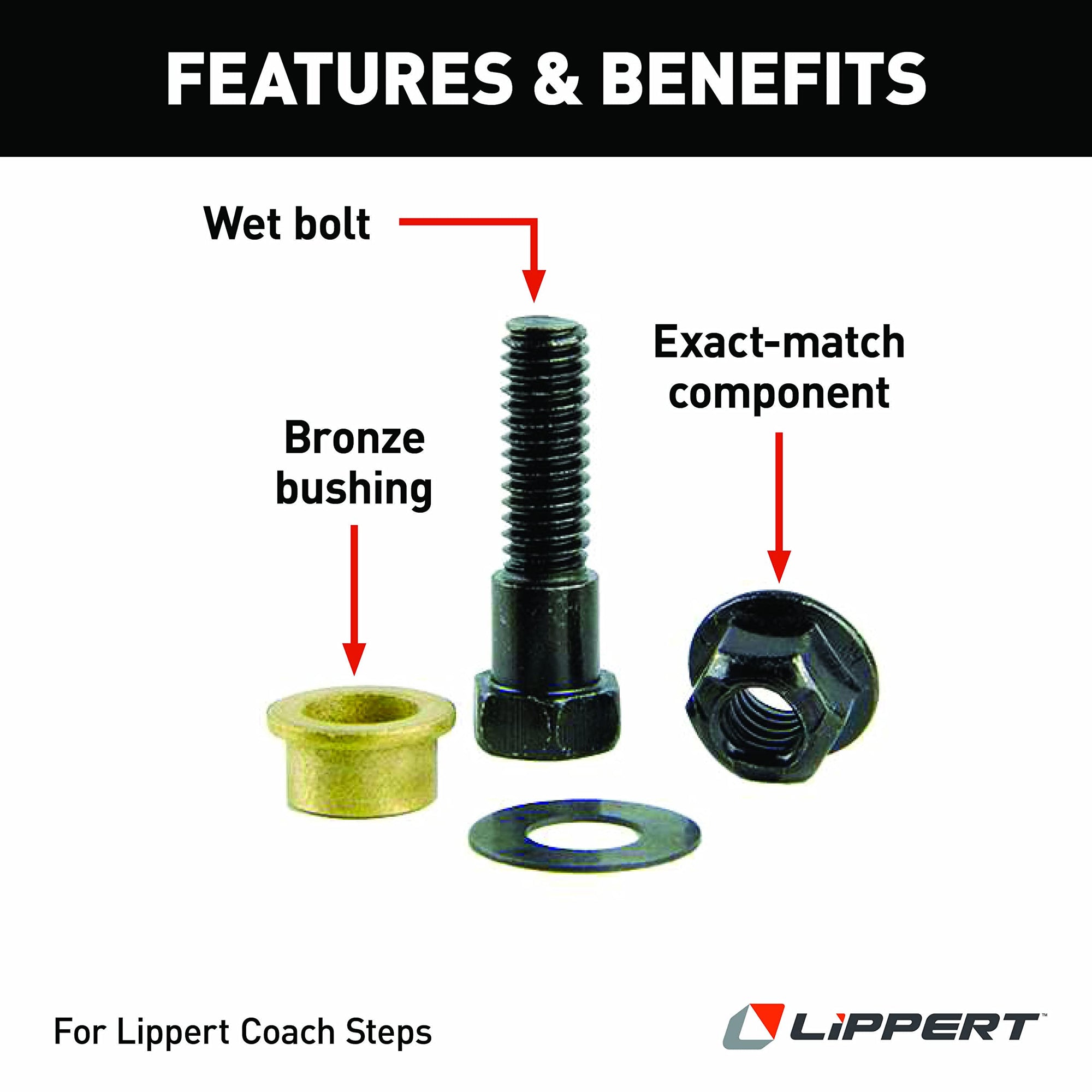 Motorized Step Lippert Components - 216567 Wet Bolt Replacement Kit for Coach Step