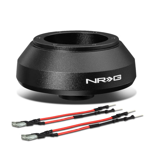 NRG Innovations Steering Wheel NRG-SRK-103H Quick Release Short Hub Adapter 6 X 70mm Bolt Pattern, Retain Horn & Turn Signals, Black Body