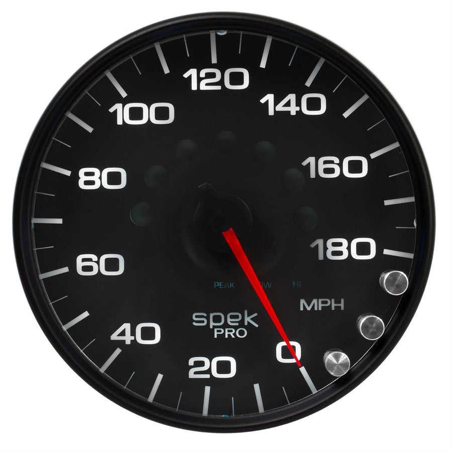 AutoMeter Gauge P23032 Speedometer (Spek-Pro 5", 180 Mph, Elec. Programmable, Black/Black, Spek-Pro)