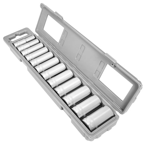 12 Pc. Ingersoll Rand 1/2 in. Drive Deep Socket Set - SAE 6 Pt.- 752054