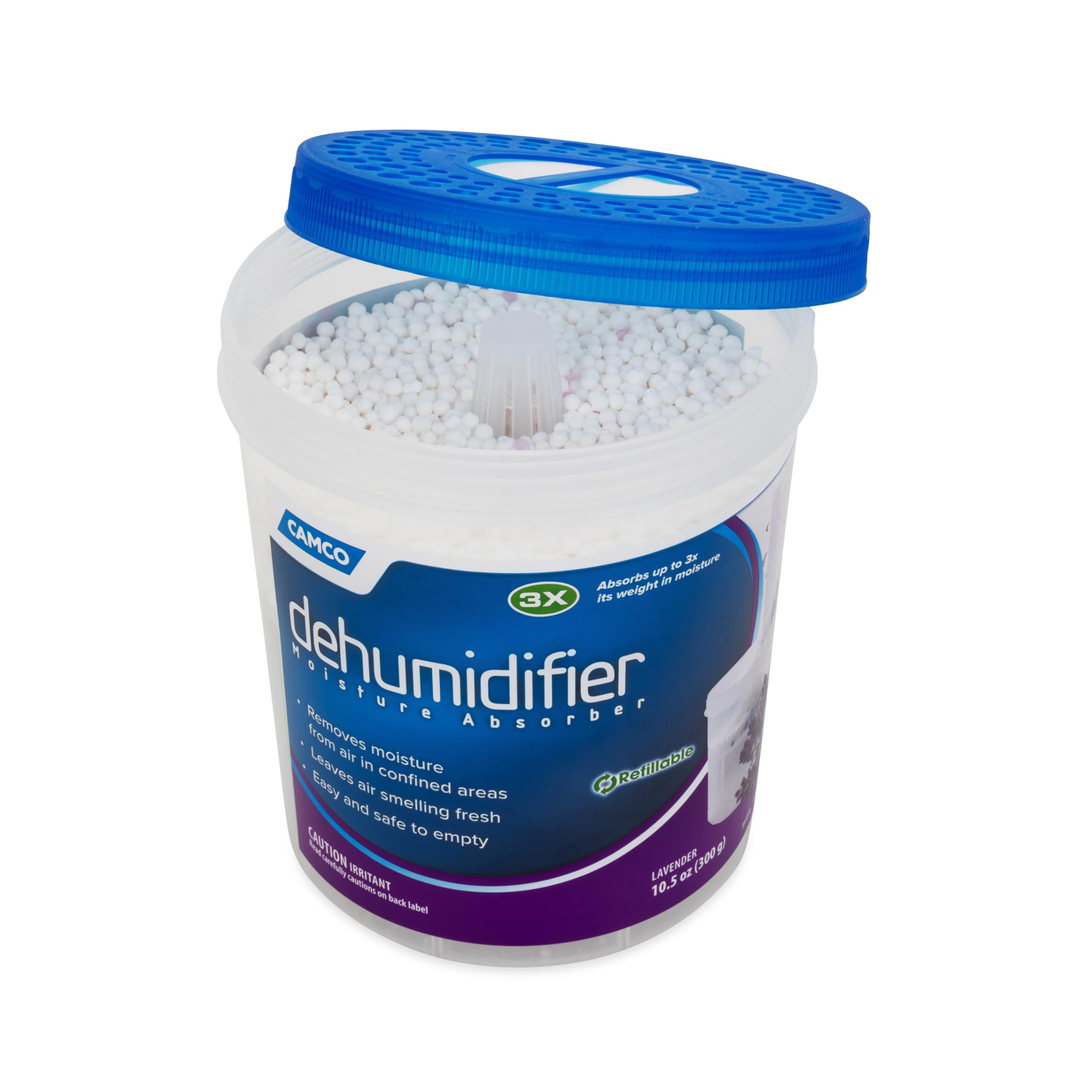 Camco Moisture Absorber Dehumidifier - Absorbs Up to 3x Its Weight in Water, Reduces Moisture and Humidity in Offices, Closets, Bathrooms, Kitchens, Boats, RVs and More – Refillable (44280)