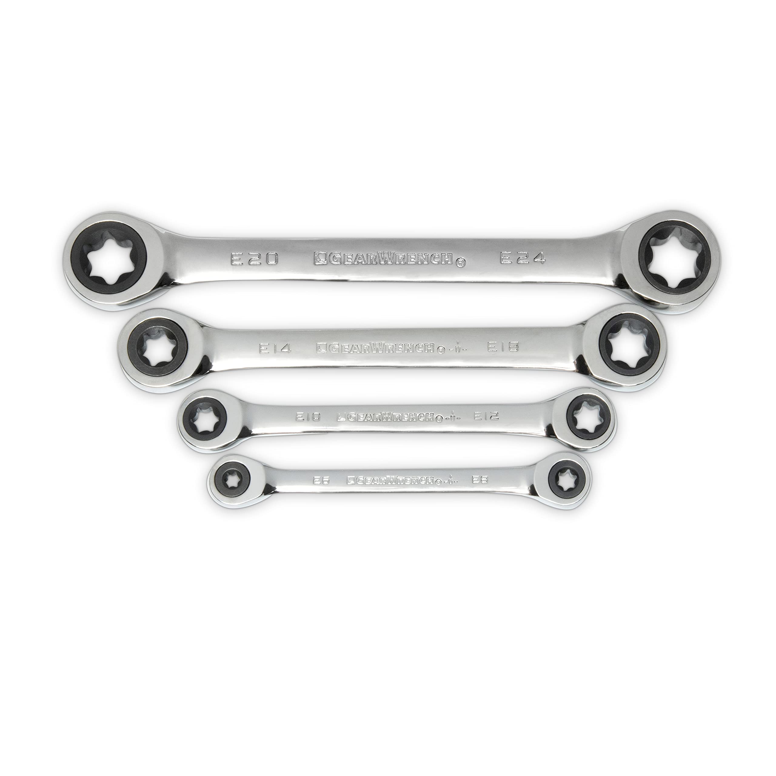 4 Piece GEARWRENCH Double Box Ratcheting E-Torx Wrench Set| 9224D