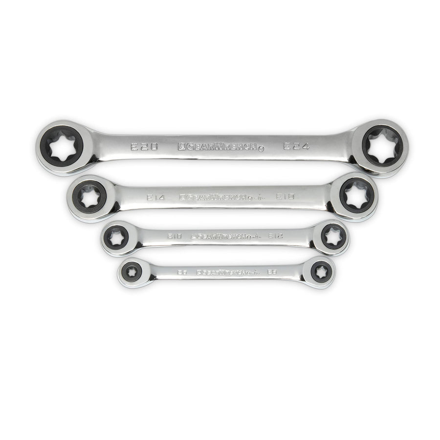 4 Piece GEARWRENCH Double Box Ratcheting E-Torx Wrench Set| 9224D