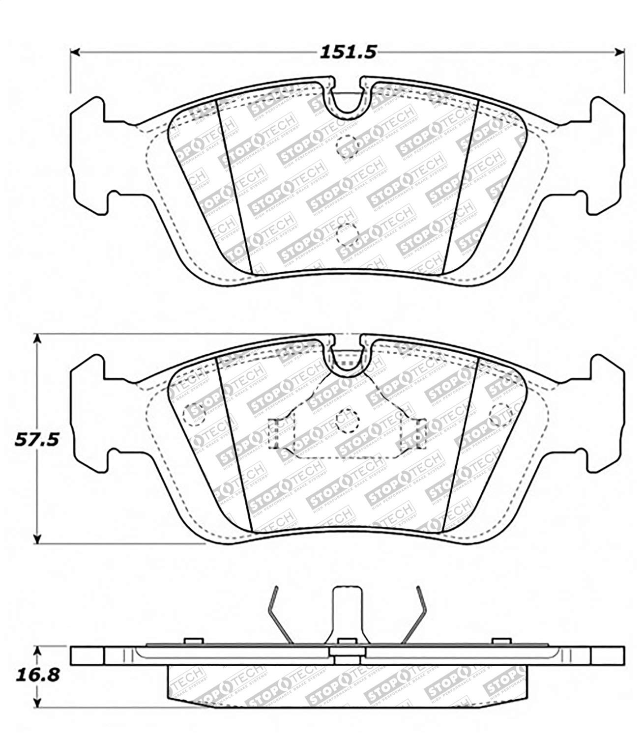 Brake Pads StopTech 305.05580 with Hardware Street Select