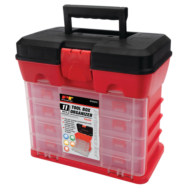 W54042 Performance Tool Plastic Rack System Tool Box with 4 Organizers