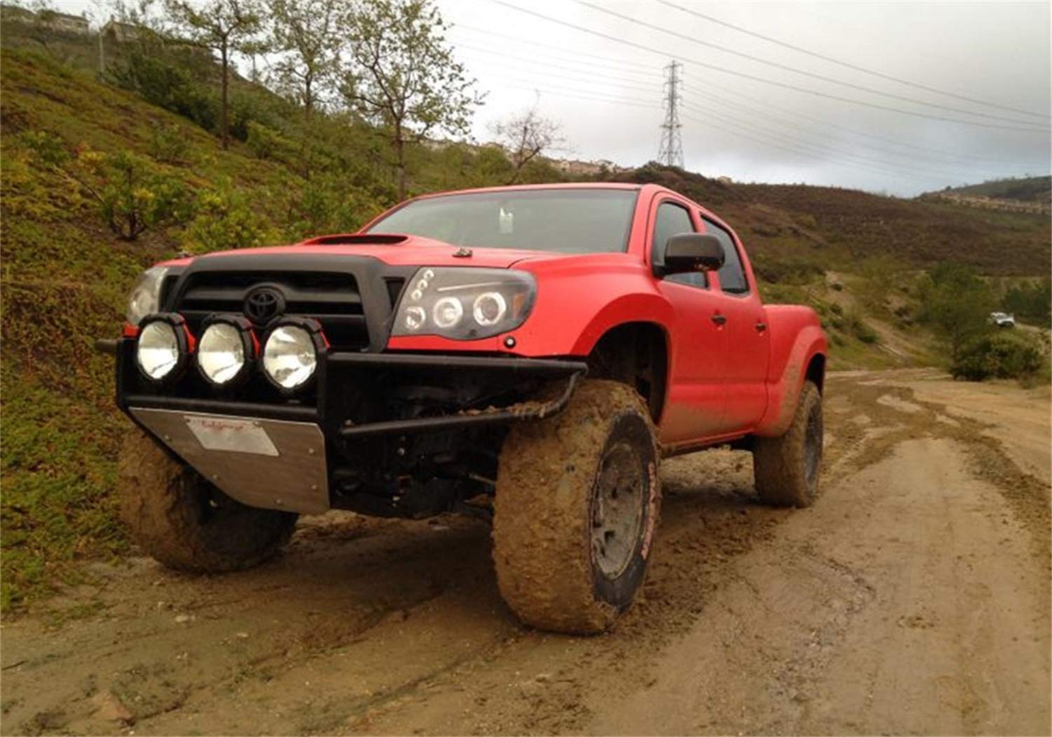 30in Multi-Mount N-Fab Bumper | Gloss Black - For 3 - 9in Lights | T053RSP | Fits 2005-2015 Toyota Tacoma
