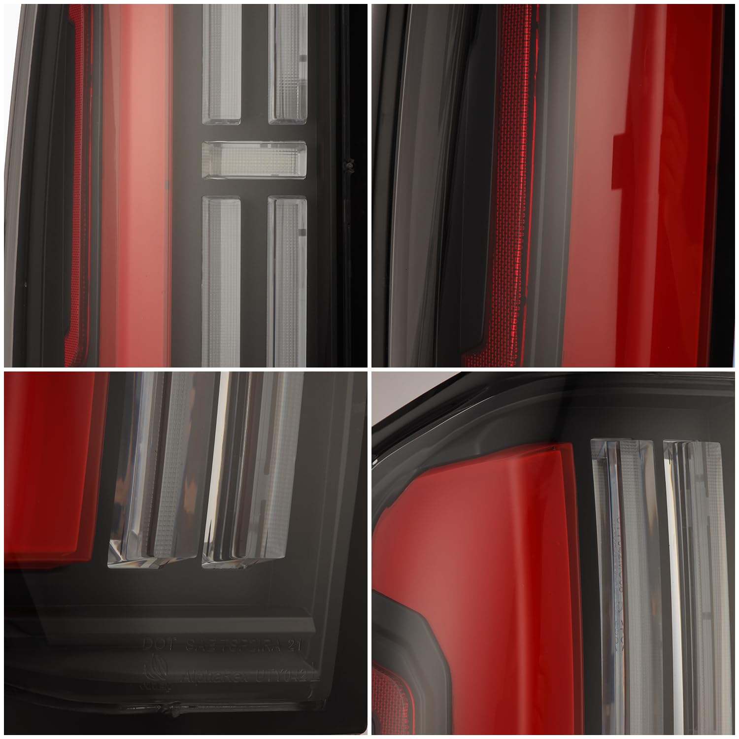 NOVA-Series AlphaRex LED Tail Lights Compatible with 14-21 Tundra (Black-Red)