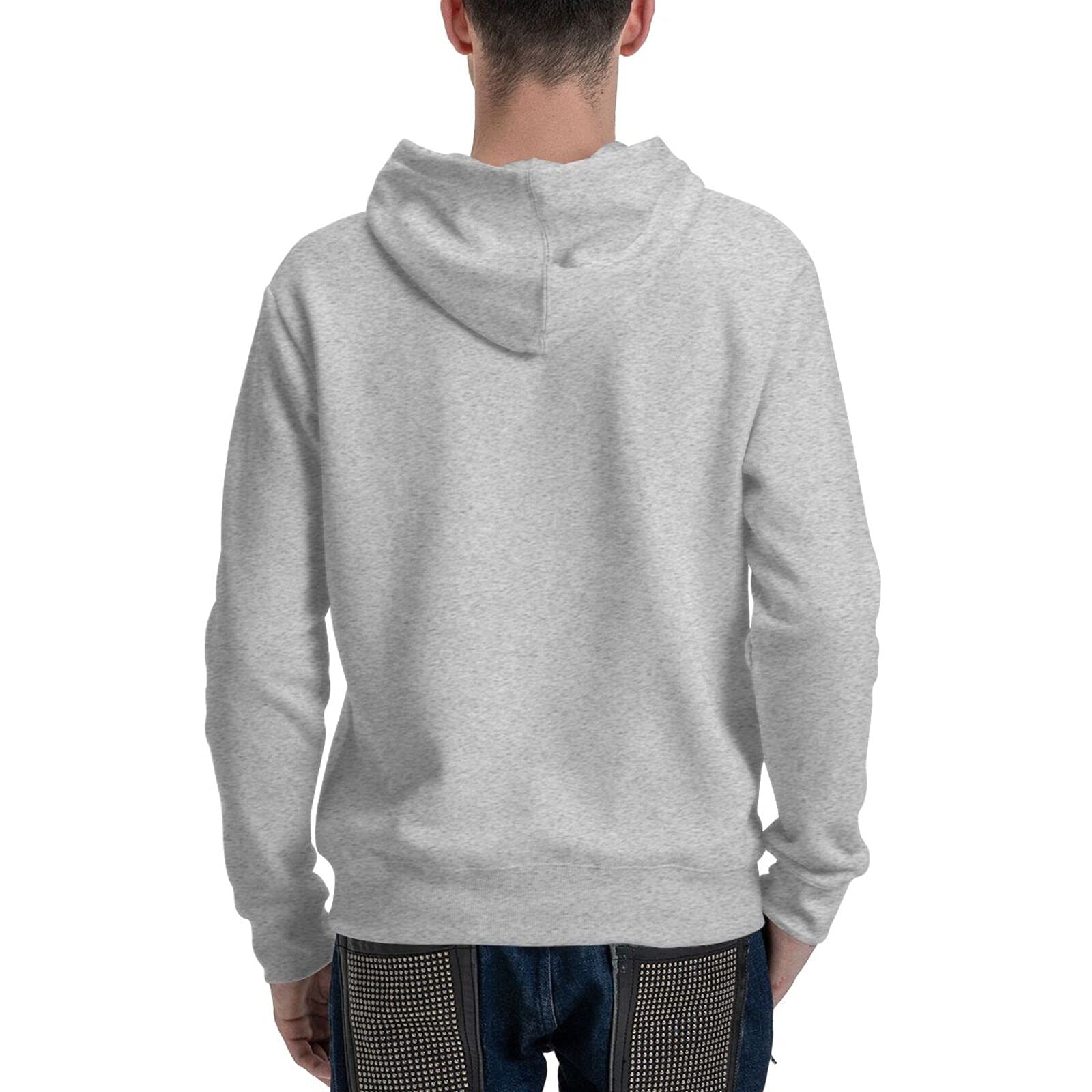 Majestic Dog 3D Printing Personalized Cartoon Hoodie Hoodie Fleece Round Tie Pocket Pullover Sweater Fall and Winter Pullover Thickening, Gray, Small