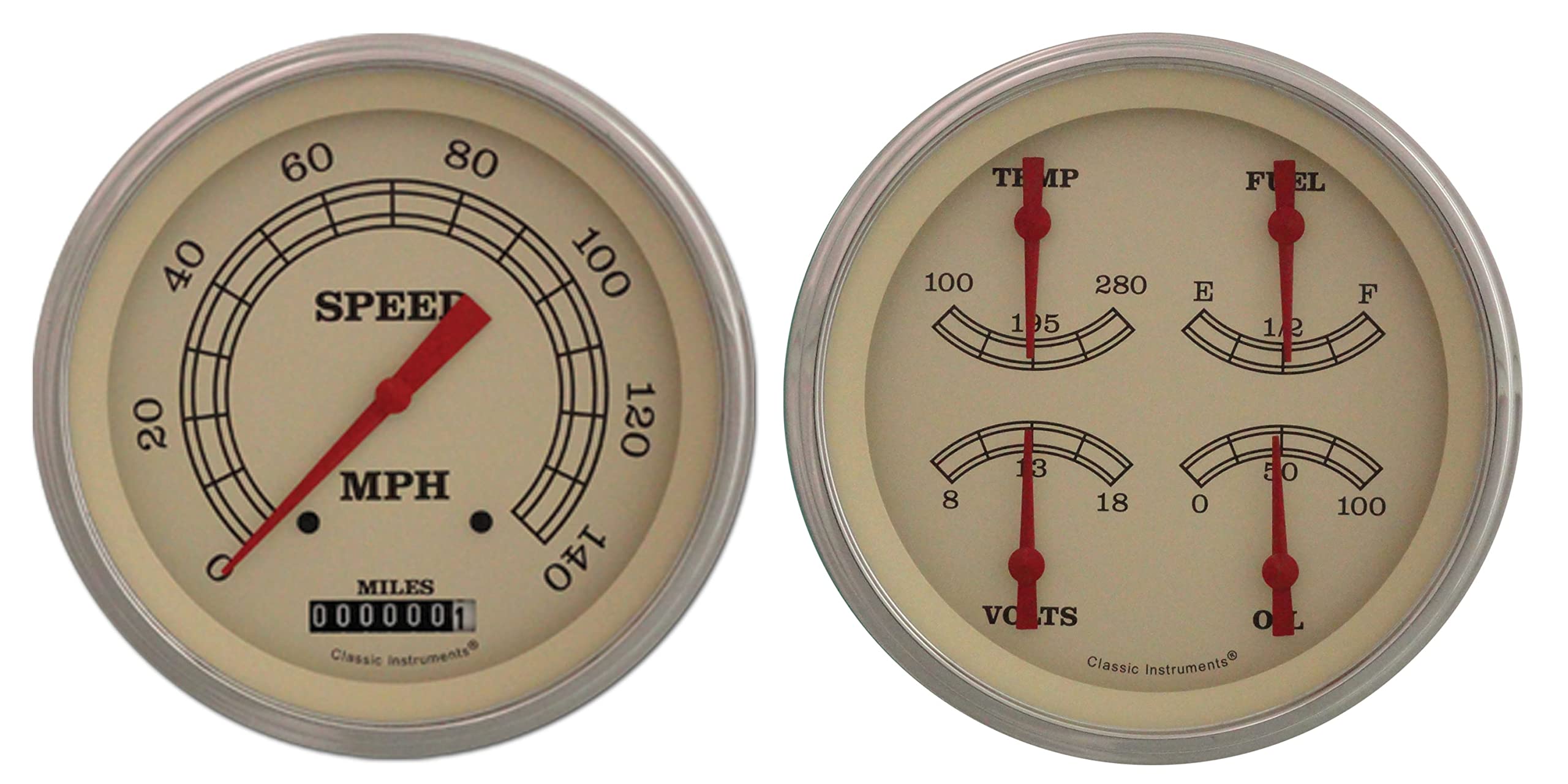 Vintage Series Classic Instruments VT52SLF Two Gauge Set