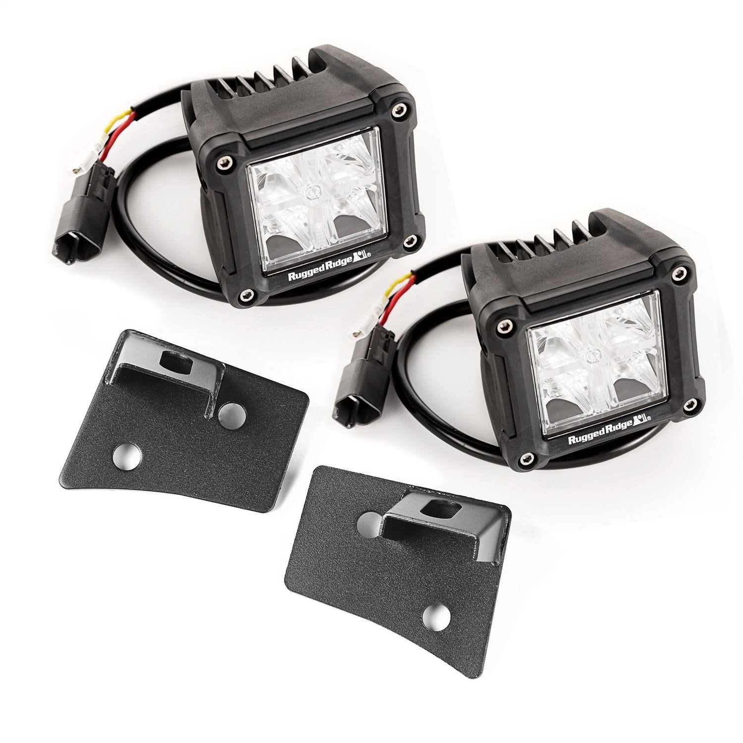 Light Kit, Windshield Mounted, Rugged Ridge | Dual Beam, Square | 11027.20 | Fits 2007-2018 Jeep Wrangler JK