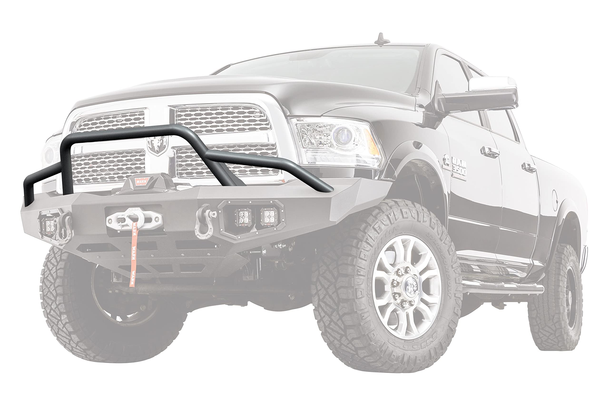 Ascent WARN 100473 Baja Grille Guard Tube Bar, Fits: Chevy Silverado HD 2500, 3500 (2015-2018), Dodge Ram 2500, 3500 (2011-2018)