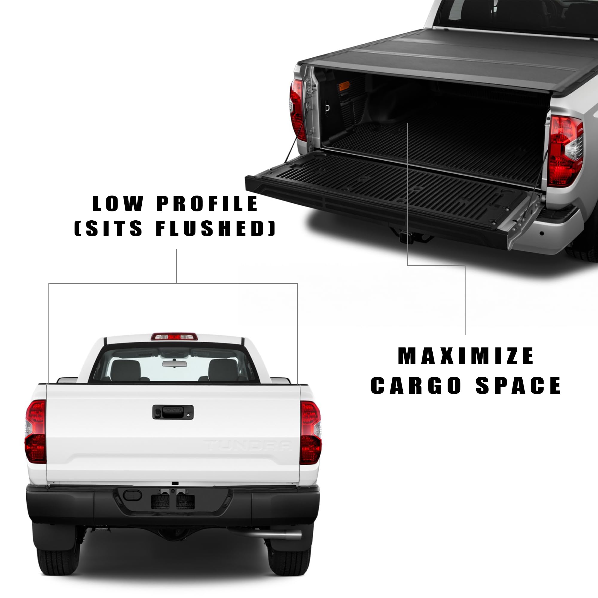 Toyota Tundra Low Profile Hard Tri-Fold Bed Cover for 2007 2008 2009 2010 2011 2012 2013 Toyota Tundra 5.5ft (66") Short Bed | CoveRex TFX | 8705360