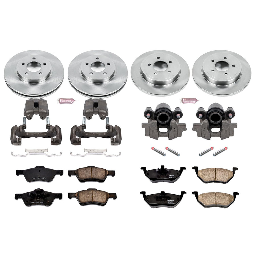 Power Stop KCOE4024A 1-Click Autospecialty OE Replacement Brake Kit with Calipers For Ford Escape 2007, Mazda Tribute 2005-2006 [Model Specific]
