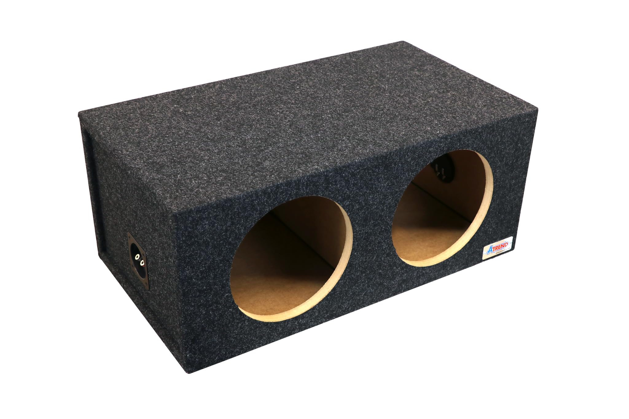 Atrend Dual Sealed 10 Inch Bbox Subwoofer Enclosure - SPL Tuned Car Subwoofer Boxes & Enclosures - Premium Subwoofer Box Improves Audio Quality, Sound & Bass - Nickel Finish Subwoofer Terminals - Black