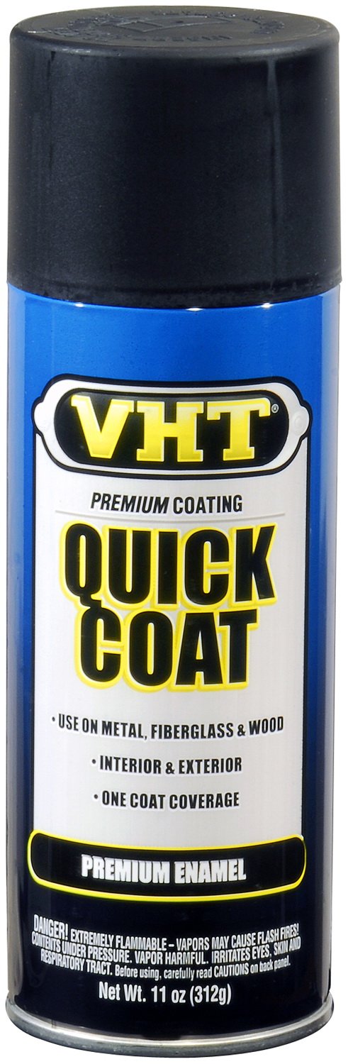 VHT SP510 Acrylic Enamel Spray Paint Quick Coat – Flat Black - 11 oz. Aerosol Can