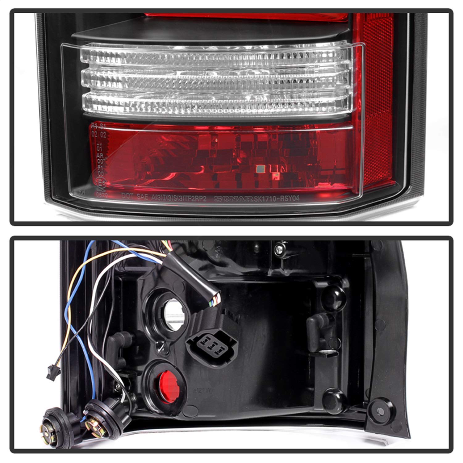 Land Rover Discovery LR4 10-14 Spyder 5080936 Light Bar LED Tail Lights - Black