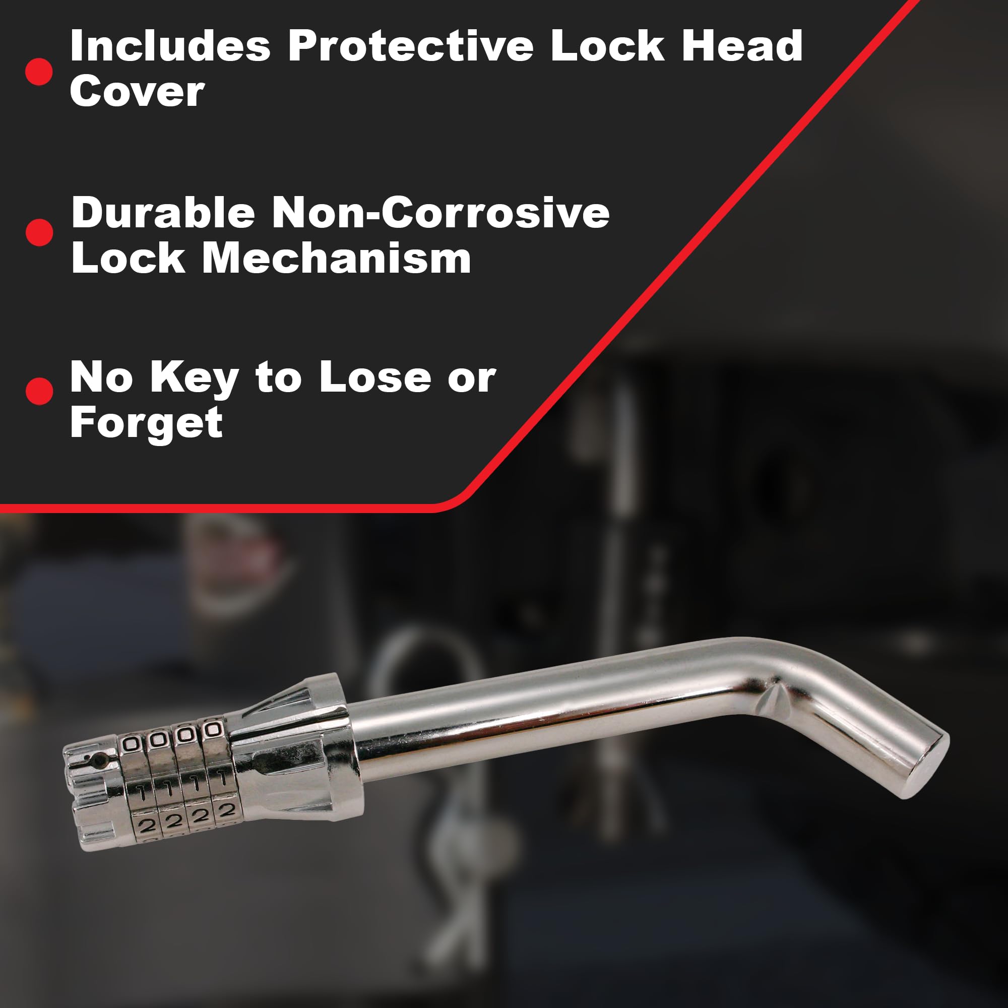 Trailer Receiver Lock Trimax MAG200 - Combination Lock (Resettable) - 5/8" Pin Trailer