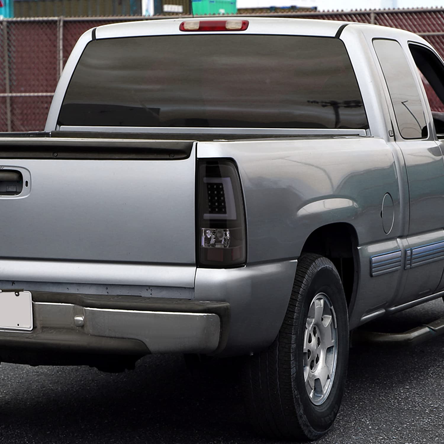 Black Smoke LED Bar Tail Lights SPEC-D TUNING Compatible with 1999-2002 Chevy Silverado GMC Sierra 1500/2500/3500 Models, Left + Right Pair Assembly