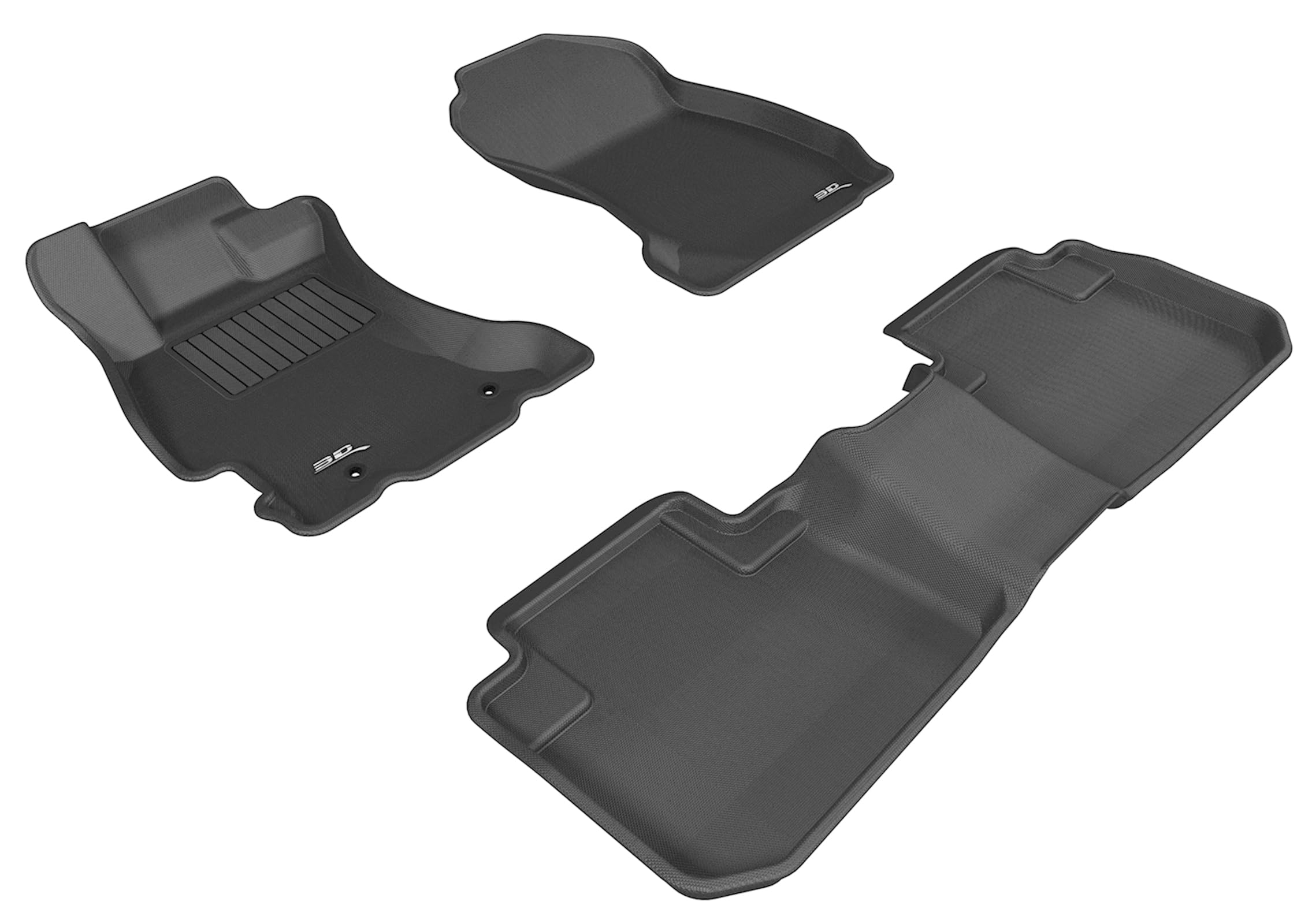 Kagu Floor Mat (Black) 3D MAXpider Custom Fit Compatible with Subaru Forester 2014-2018 - Full Set