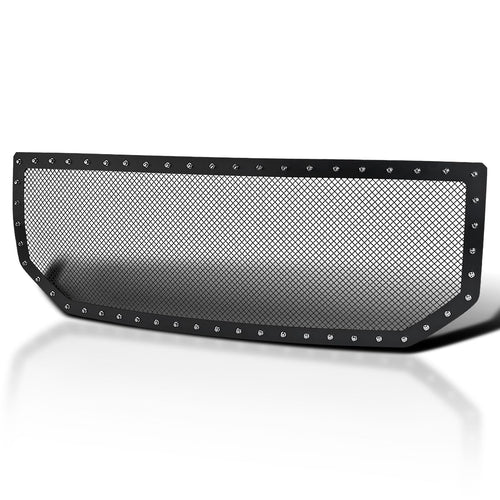 Front Mesh Black Spec-D Tuning Hood Grille Insert Rivet Style 1PC Compatible with 2016-2018 GMC Sierra 1500