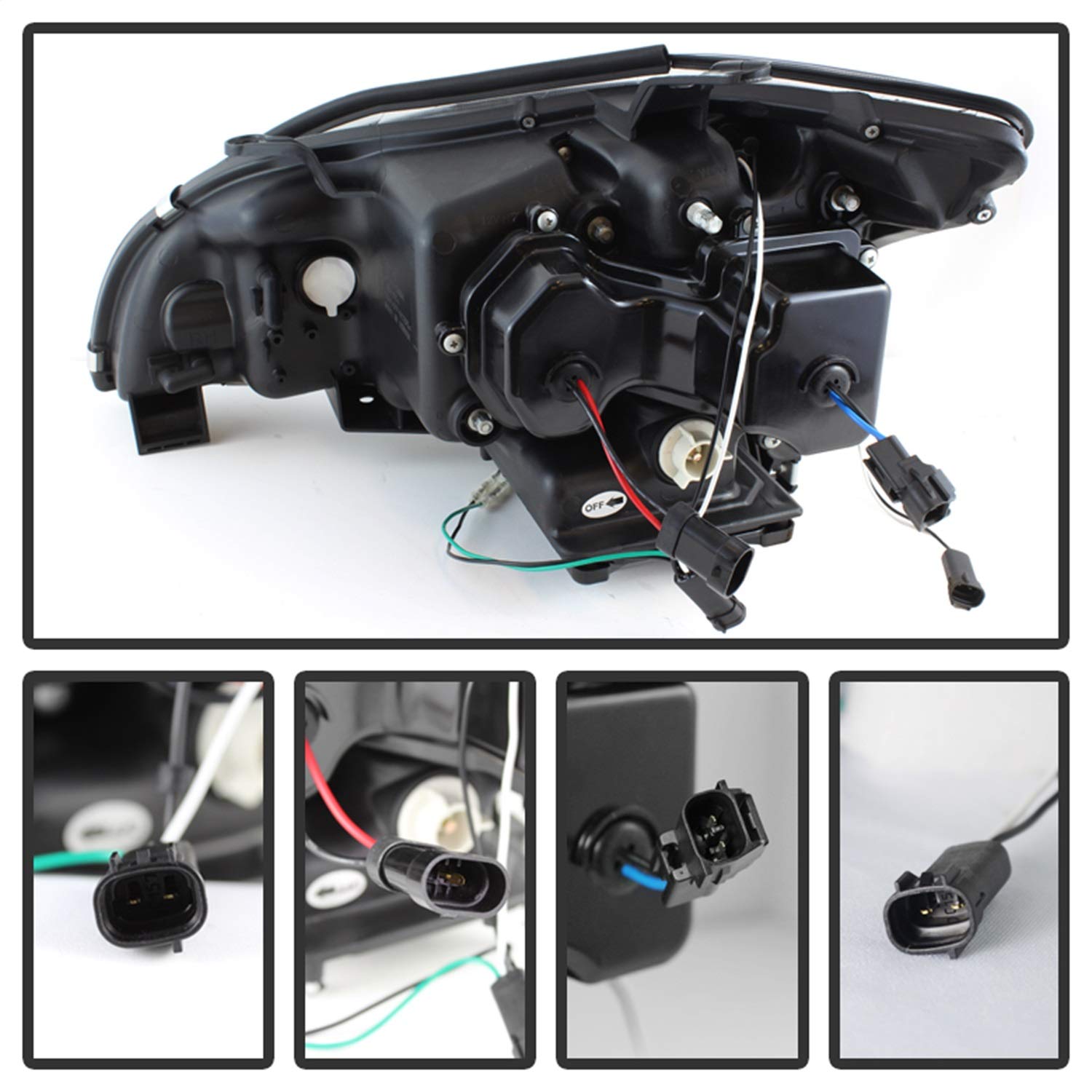 Lexus RX330 2004-2006 Spyder 5076779 Projector Headlights - Halogen Model Only (Not Compatible With Xenon/HID Model) - DRL LED - Black - High H7 (Included) - Low H7 (Included)