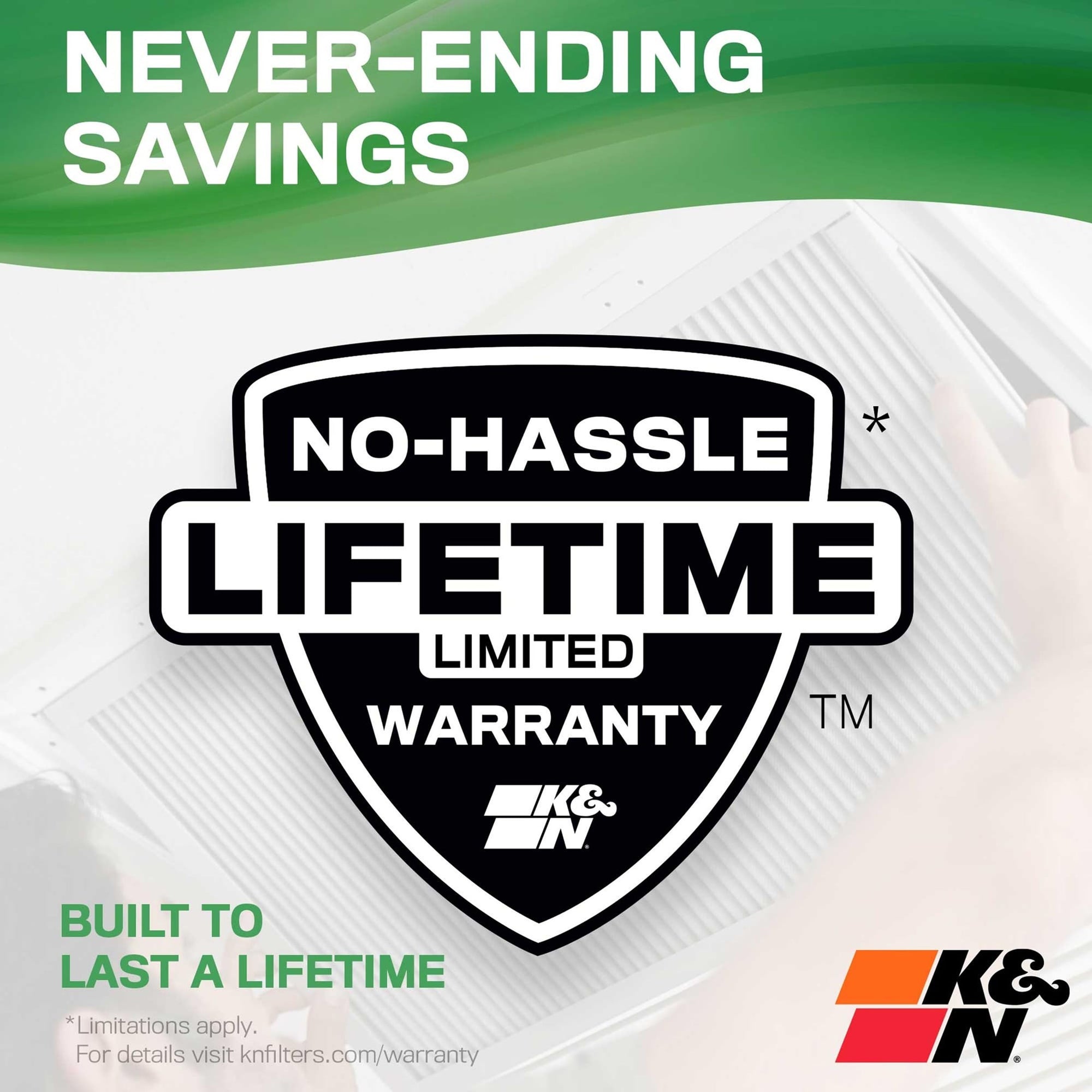 K&N HVAC Furnace Air Filter 10x20x1, Lasts a Lifetime, Washable, Merv 11, the Last Filter You Will Ever Buy, Breathe Safely at Home or in the Office, HVC-11020