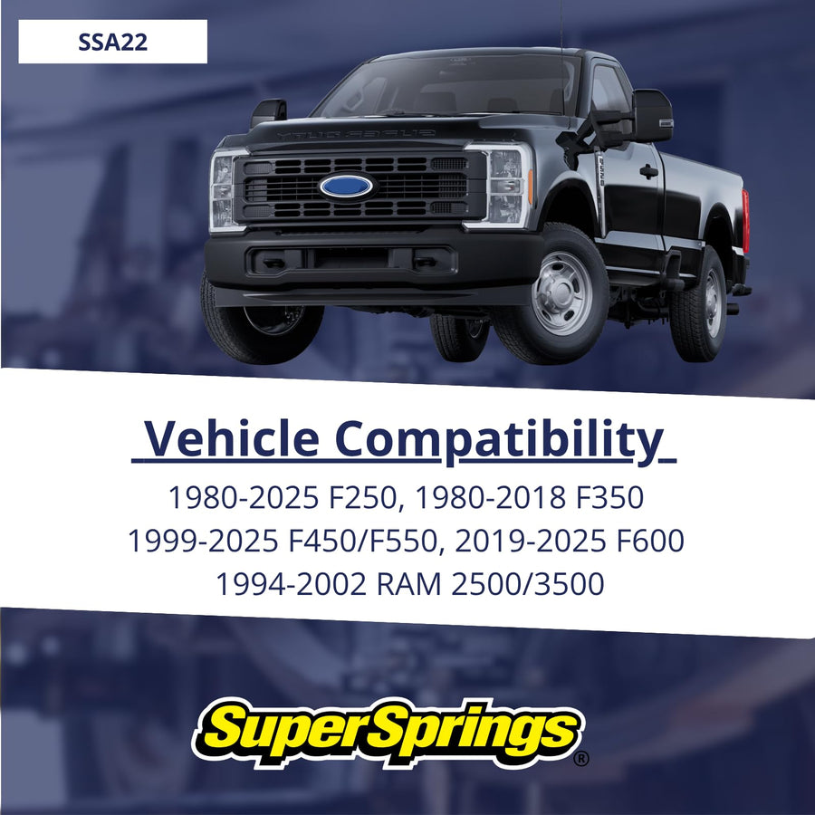 SuperSprings SSA22 for RAM 2500|3500, Ford F|E Series, Chevrolet|GMC Silverado|Sierra 3500, Nissan UD, Black