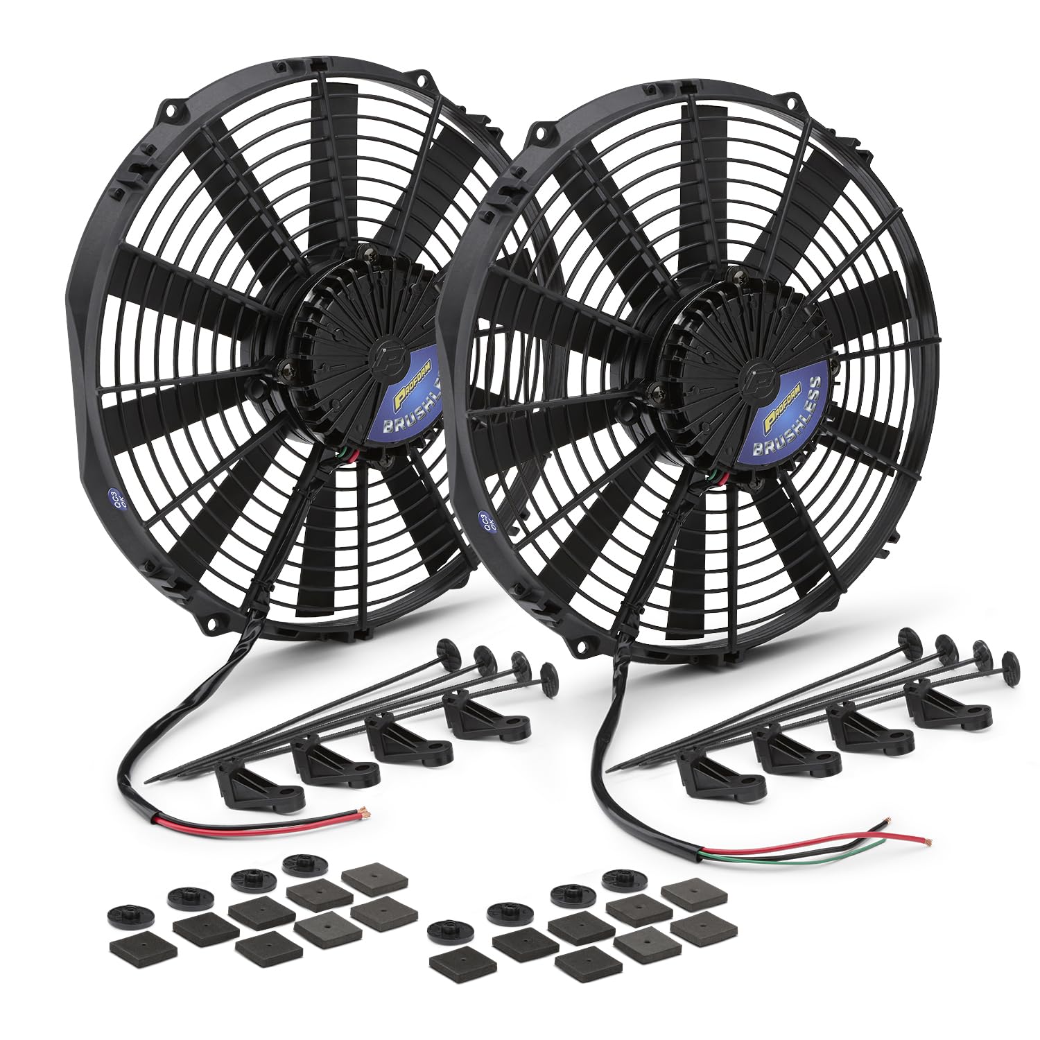 ProForm 13.5" x 12.5" x 3" Electric Cooling Fan, Plastic, 2100 CFM, 12V, 35 dB, Compatible with Radiator & Transmission Coolers