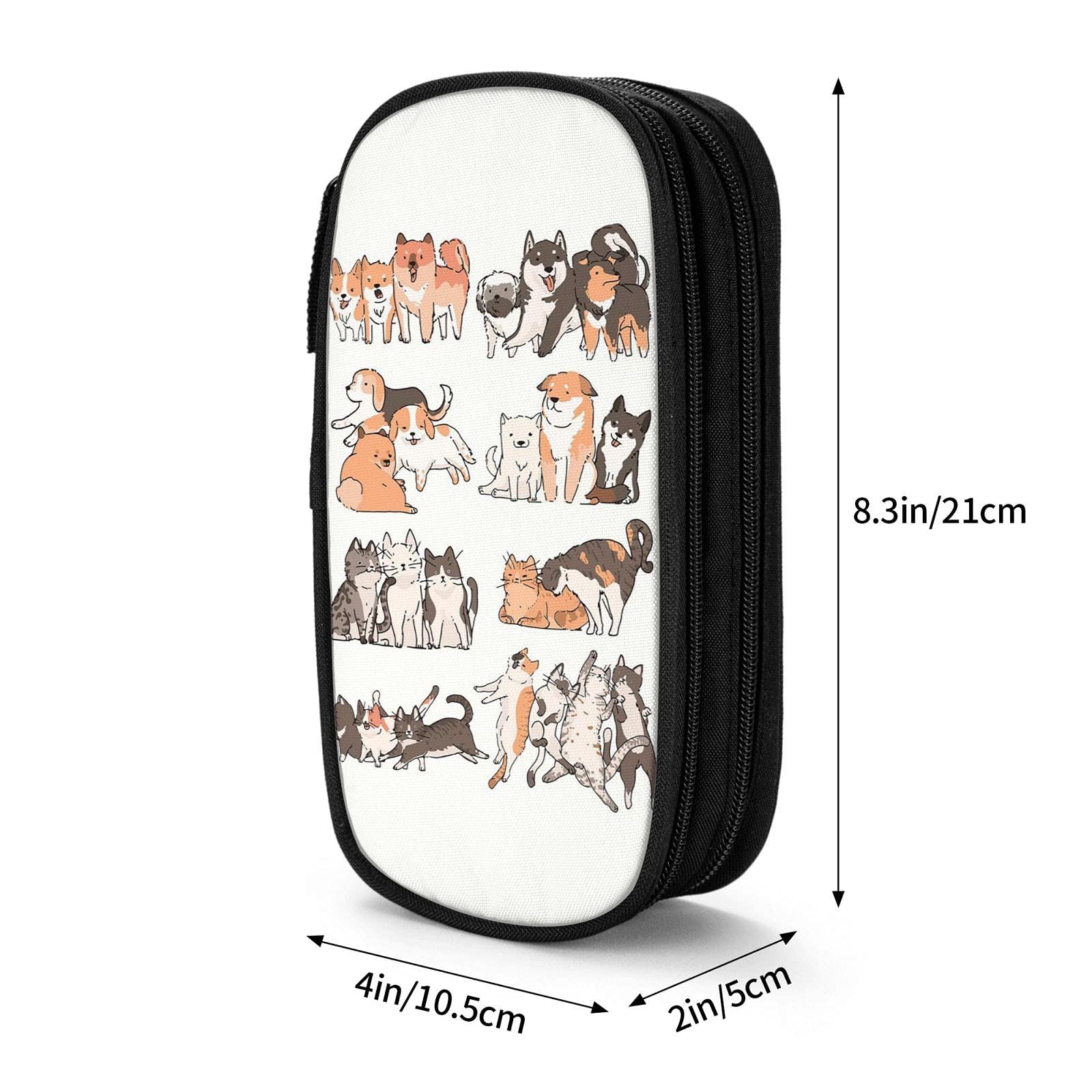 Pencil Case Cartoon Animal Pattern, Pencil Case, Stationery, Simple, Unisex, Functional, For Students, For Working People, Multifunctional, Stationery Bag, Pen Holder, High Quality, Brush Holder