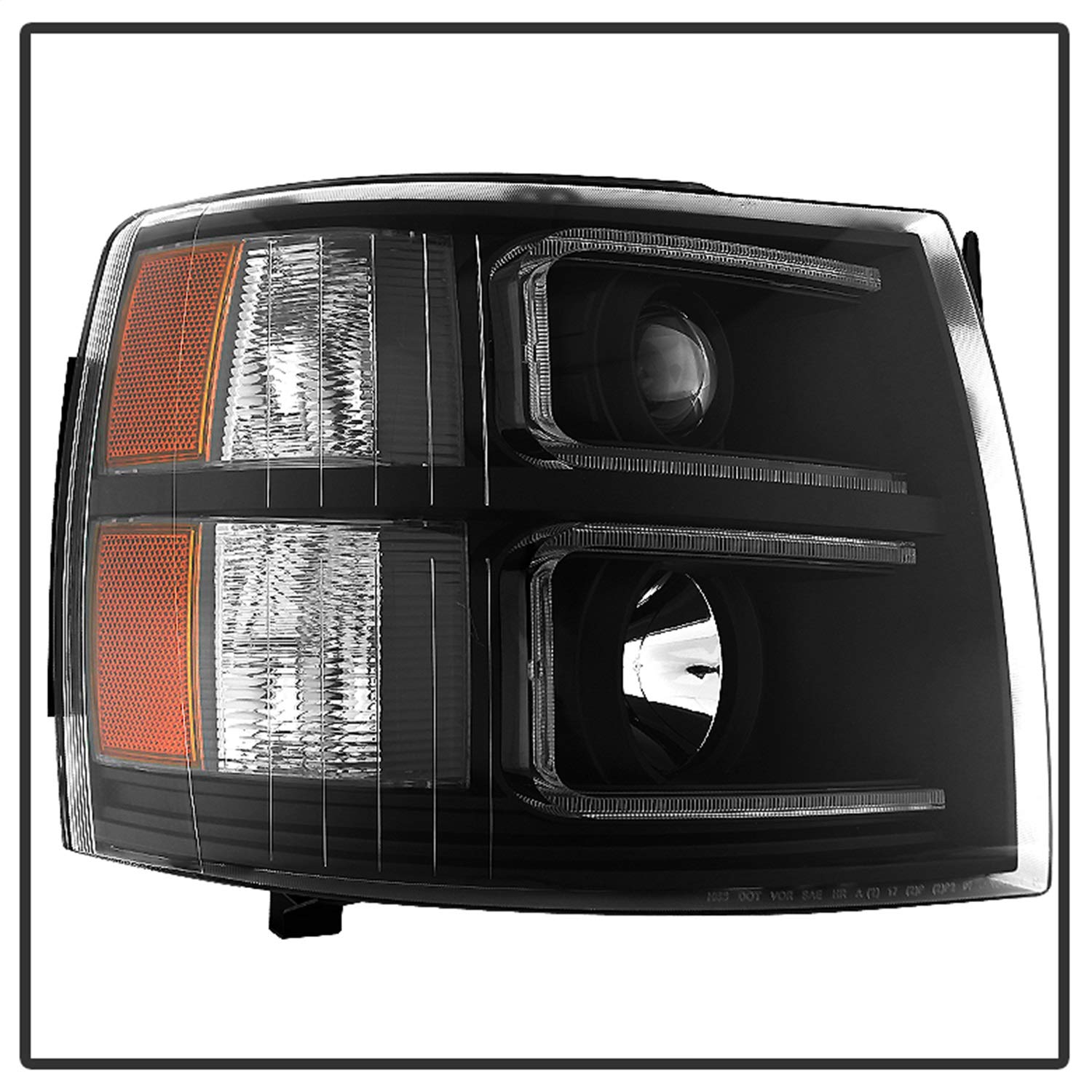 Chevy Silverado Xtune PRO-JH-CS07-LED-BK Halo Projector Headlight
