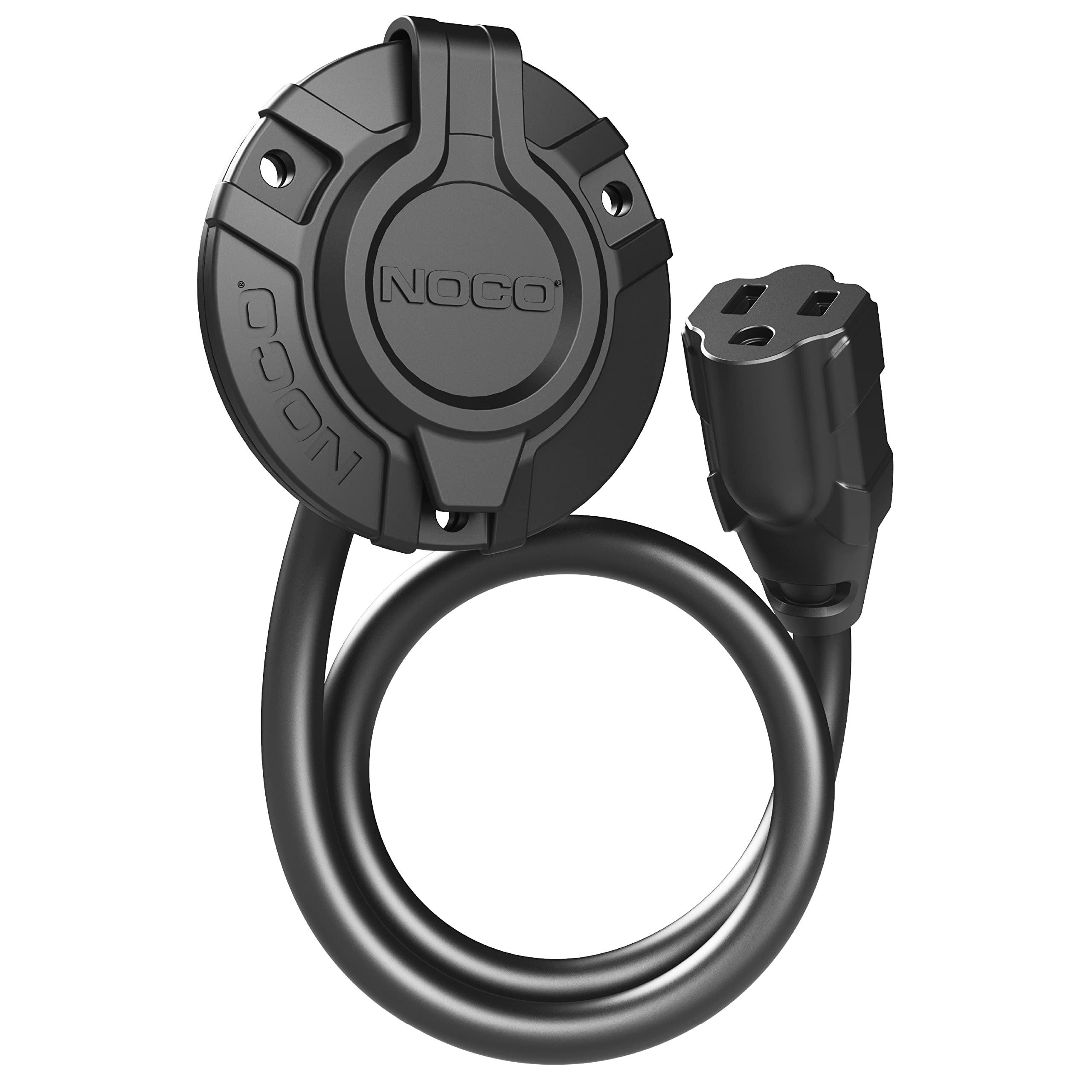 15A NOCO GCP1 AC Port Plug, 125V Power Inlet Socket, and Waterproof Electrical Outlet Receptacle Box with 16-Inch Integrated Outdoor Extension Cord